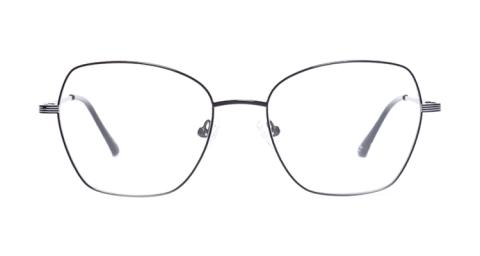 EJ-23143 金屬貓眼框眼鏡，多邊形鏡框添加微貓眼上揚角度設計，輕鬆打造 V 字臉部線條