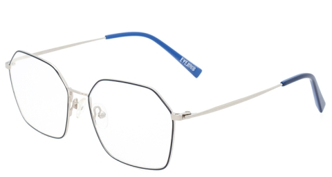 EJ-24009 金屬多邊形框眼鏡，雙色鏡框設計，展現不同角度的層次感
