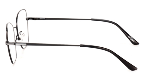 EJ-23143 金屬貓眼框眼鏡，鏡框與鏡腿的連結處加上彈簧鉸鏈，富有彈性、易於調整，不造成頭部兩側的壓力有彈性、易於調整，不造成頭部兩側的壓力。